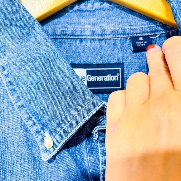 BLUE GENERATION | Minnesota denim shirt  | Classic casual denim | Men's XL * - Picture 7 of 8